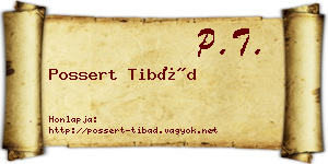 Possert Tibád névjegykártya